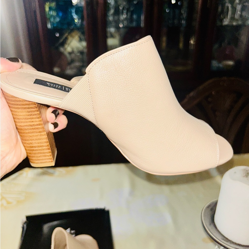 White House Black Market Mackenna mule heel in Toasted Sesame size 9M